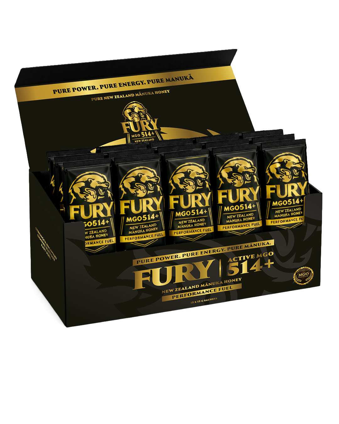 FURY MGO 514+ box of 15 sachets